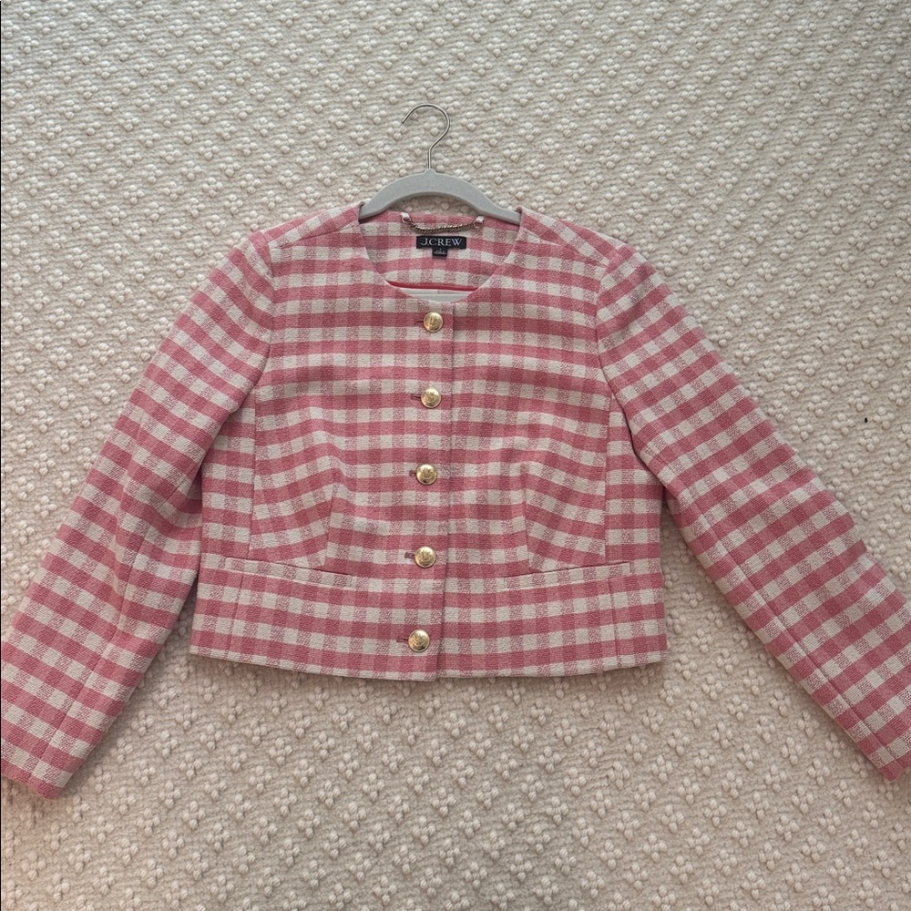 Jcrew jacket, pink and white, Size 4. Excellent condition